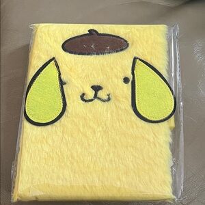 NWT! Sanrio Pompompurin Fuzzy Yellow Diary with lock and key